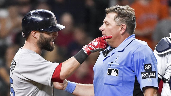 Red Sox 2B Dustin Pedroia hit by pitch, gets X-rays on rib area