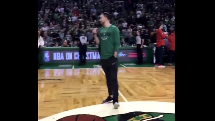 Watch: Gordon Hayward Addresses Celtics Crowd Before Christmas Game Watch: Gordon Hayward Addresses Celtics Crowd Before Christmas Game