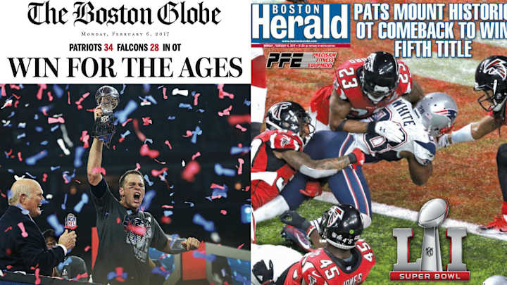 See all the New England newspaper front pages celebrating the Patriots’ win