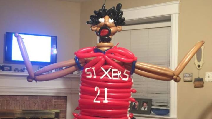 Life-size Joel Embiid balloon animal offered on Craigslist for tools, lumber