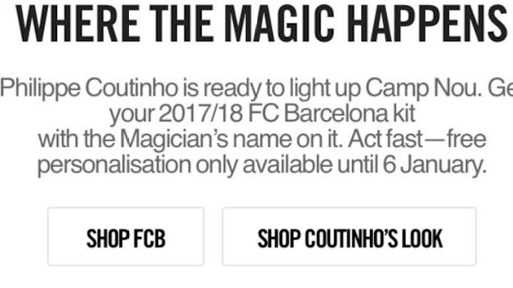Did Nike Just Accidentally Leak a Coutinho to Barcelona move? Did Nike Just Accidentally Leak a Coutinho to Barcelona move?