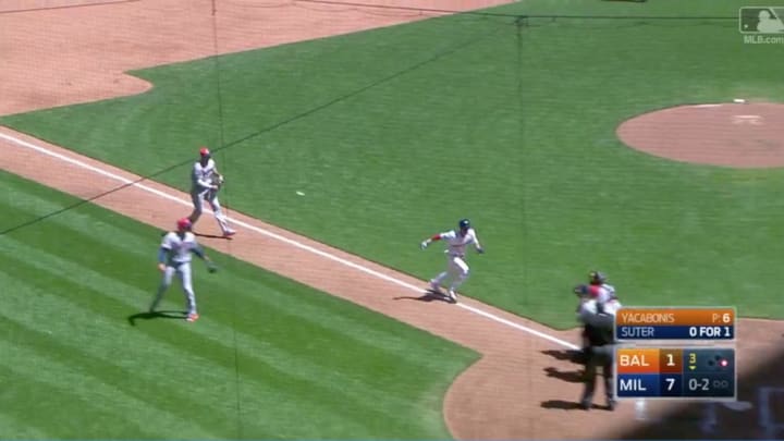 Video: Orlando Arcia’s splendid baserunning allows him to score from first on a grounder