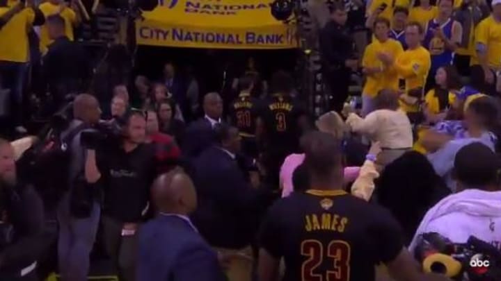 Watch: Fans brawl on national TV as LeBron James leaves the floor Watch: Fans brawl on national TV as LeBron James leaves the floor