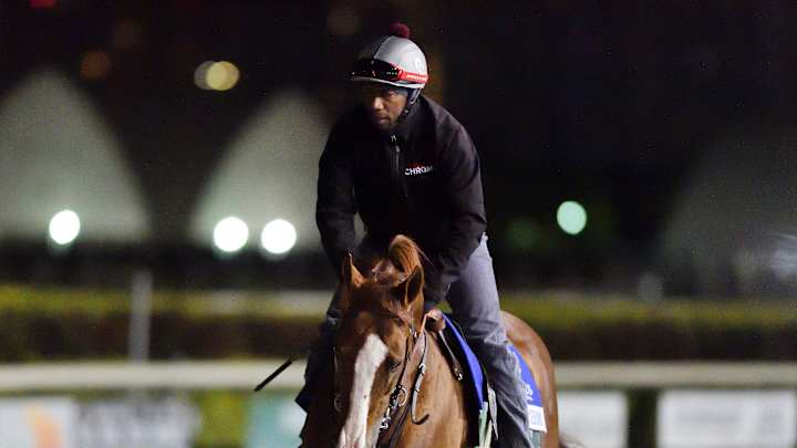 California Chrome gets his 1st look at Gulfstream track