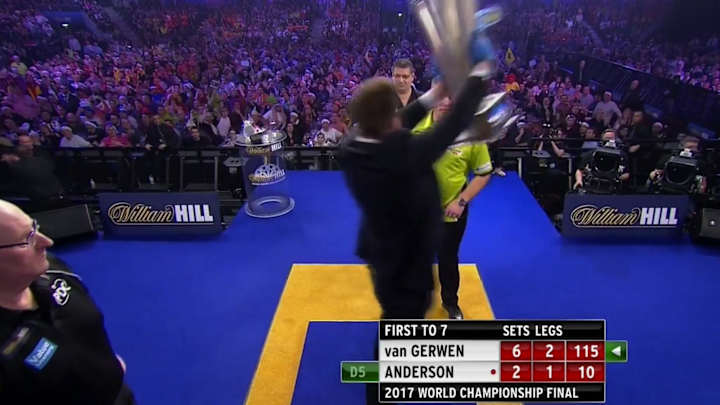 Dude runs on stage and steals World Darts Trophy during competition