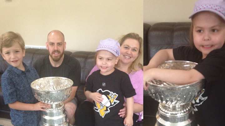 Watch: Penguins equipment man brings Stanley Cup to radio host's daughter battling leukemia