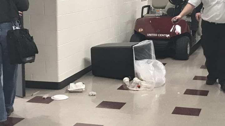 DeMarcus Cousins tosses garbage cans after contentious foul call DeMarcus Cousins tosses garbage cans after contentious foul call