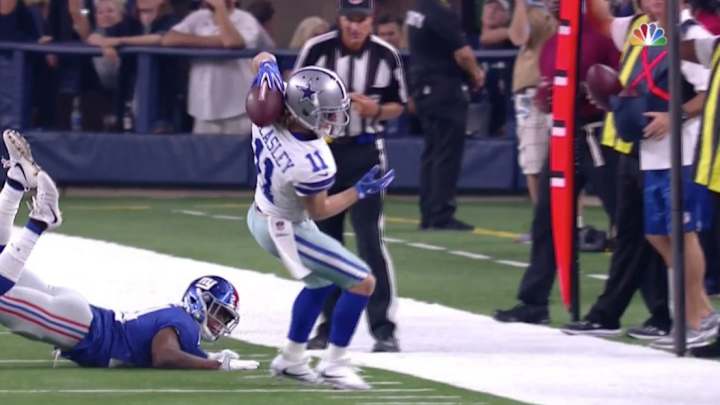 Watch: Cole Beasley Catches Ball On His Back for First Down