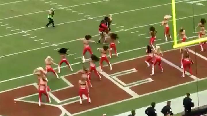 Hit of the Week: Chiefs Cheerleader Absolutely Drilled By Cameraman Hit of the Week: Chiefs Cheerleader Absolutely Drilled By Cameraman