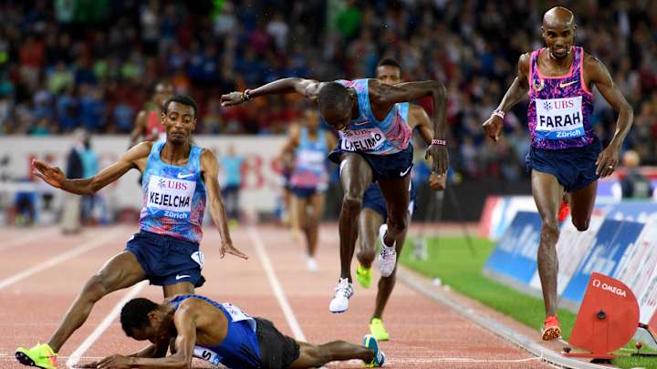Mo Farah wins thrilling 5,000 at Zurich to end track career
