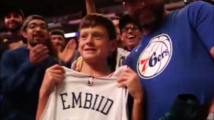 Watch: Joel Embiid Gives Game-Worn Jersey to Young Fan Celebrating Birthday