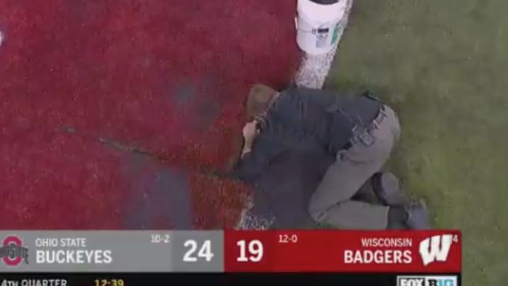 Watch: Turf Issue Causes Stoppage at Big Ten Championship Game
