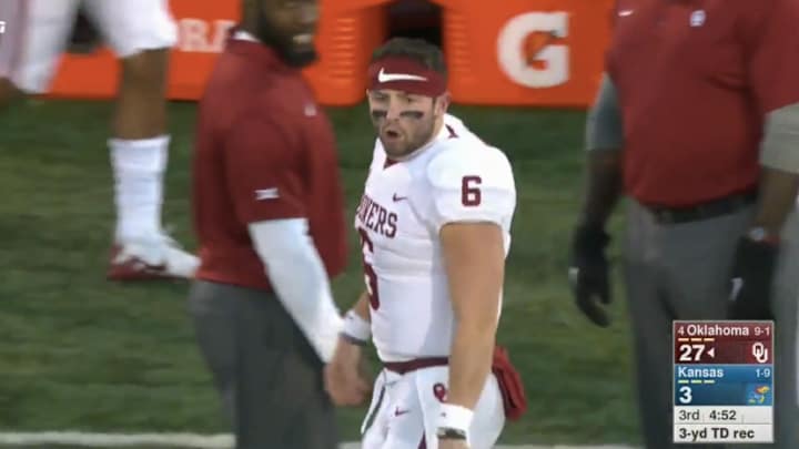 Baker Mayfield Won't Start vs. West Virginia After Kansas Antics Baker Mayfield Won't Start vs. West Virginia After Kansas Antics
