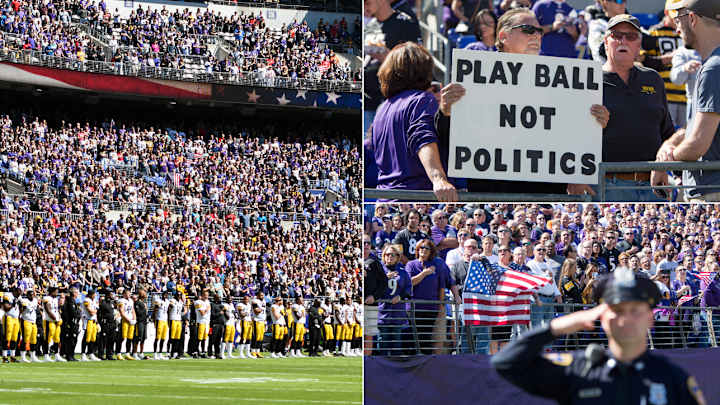 NFL Anthem Protests Continue in Week 4; Baltimore Fans Boo Kneeling Ravens