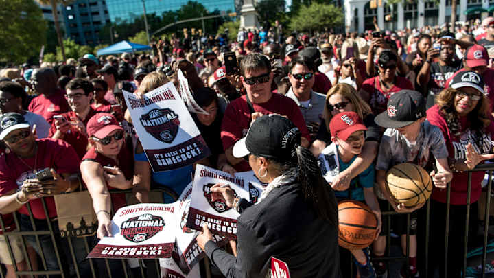 South Carolina women's hoops team gets back to work South Carolina women's hoops team gets back to work