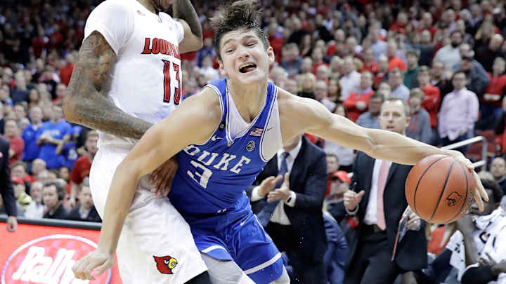Watch: Grayson Allen smacked in the face during loose ball