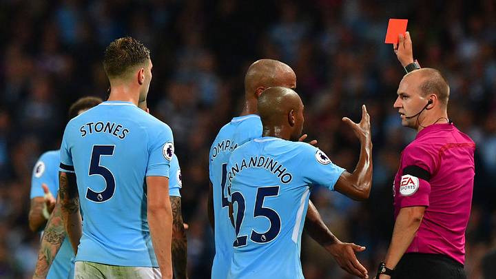 Fernandinho Claims Teammate Kyle Walker Was Only Sent Off Because of Opponent's Dive