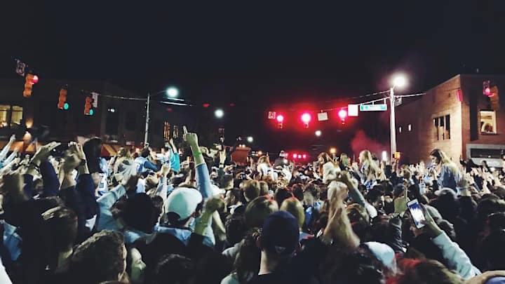Videos: UNC students flood the streets after winning sixth national championship