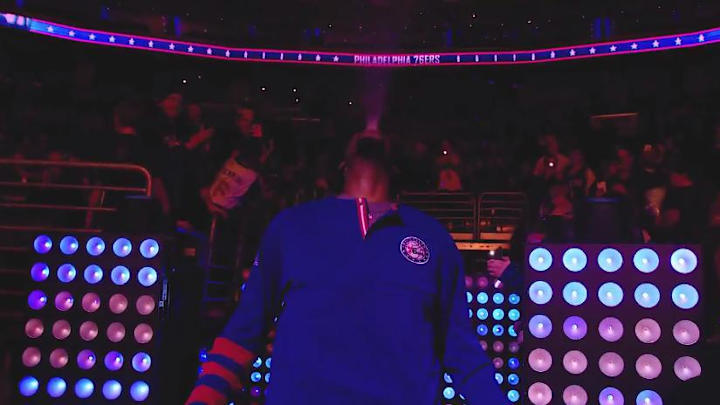 The Sixers used Triple H’s entrance song to introduce Joel Embiid