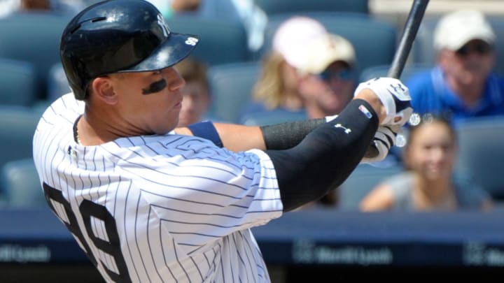 Watch: Yankees outfielder Aaron Judge crushes a home run to deep, deep center Watch: Yankees outfielder Aaron Judge crushes a home run to deep, deep center