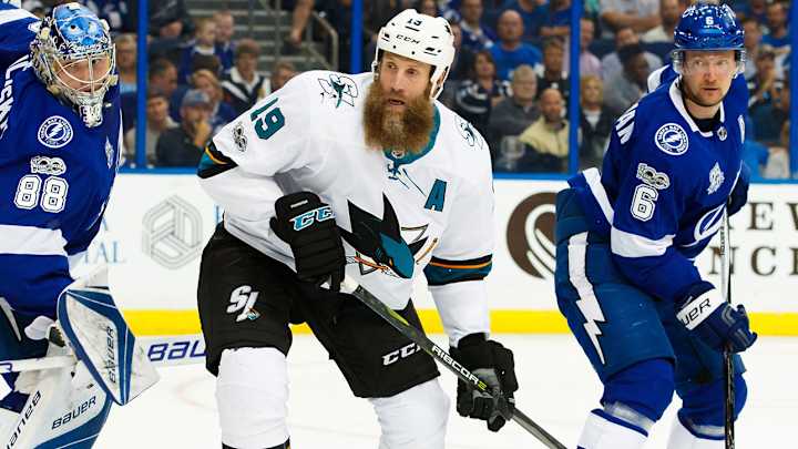 Sharks' Joe Thornton Fined for Slashing Lightning's Tyler Johnson
