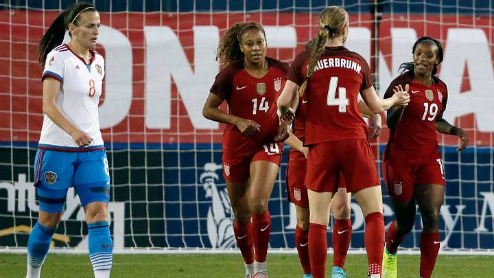 Watch: Dunn, Long each score twice as USWNT routs Russia in friendly Watch: Dunn, Long each score twice as USWNT routs Russia in friendly