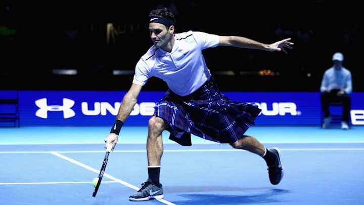 Watch: Roger Federer Plays in Kilt During Exhibition in Scotland