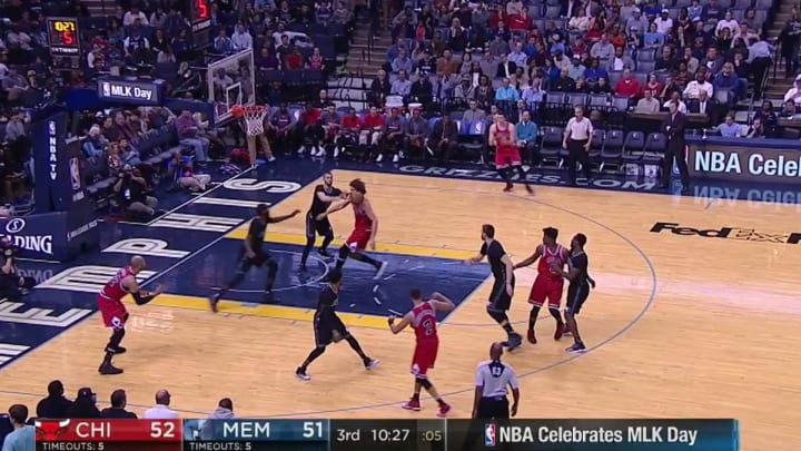 Robin Lopez helped his teammate score by getting hit in the face by a pass Robin Lopez helped his teammate score by getting hit in the face by a pass