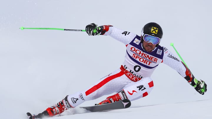 Marcel Hirscher leads giant slalom after 1st run at worlds