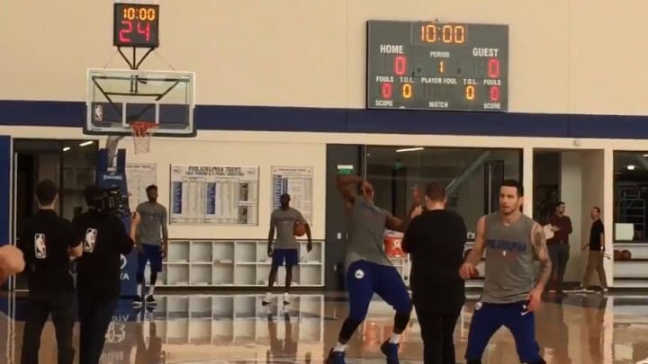 Joel Embiid Hits Backwards Half-Court Shot, Proves He Can Do Anything