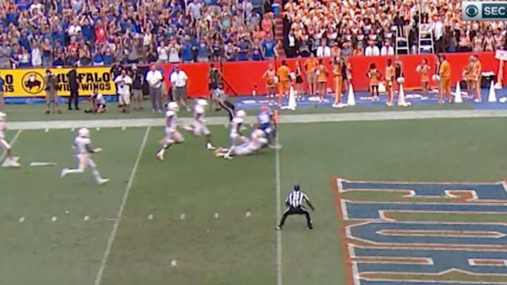 Watch: Tennessee Defender Strips Florida's Malik Davis Right Before the Goal Line