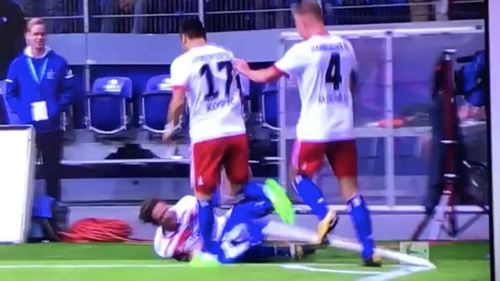 WATCH: Hamburg Player Injures Himself Celebrating Goal