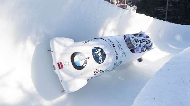 Kibermanis leads Latvia 1-2 in 4-man bob World Cup event Kibermanis leads Latvia 1-2 in 4-man bob World Cup event