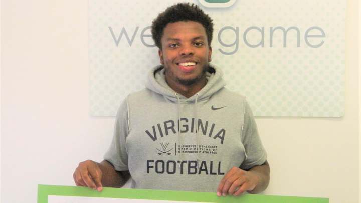 Virginia football player wins the lottery—literally