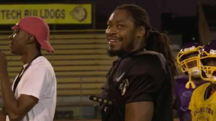 Marshawn Lynch Went Back to His Old High School to Embarrass Some Teens Marshawn Lynch Went Back to His Old High School to Embarrass Some Teens