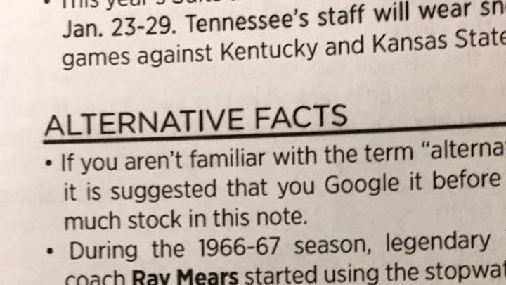 Tennessee basketball gets off topical jab at Sean Spicer in game notes Tennessee basketball gets off topical jab at Sean Spicer in game notes