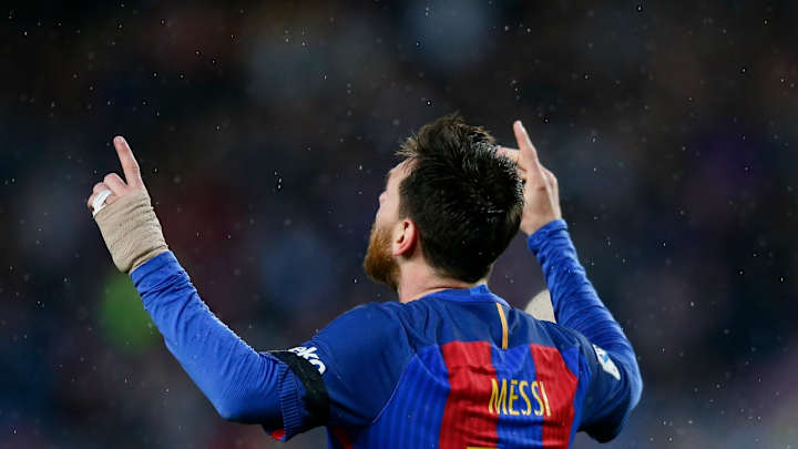 Lionel Messi shows off his jersey collection