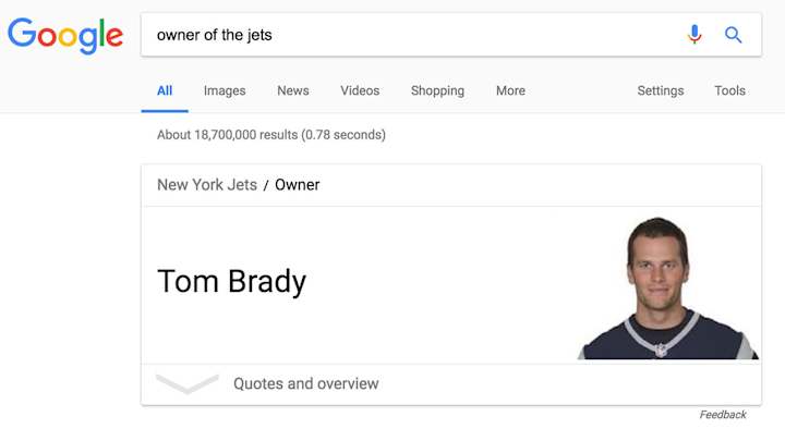 Google Search Result For Jets Owner Shows Tom Brady Google Search Result For Jets Owner Shows Tom Brady