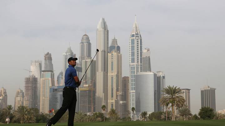 Garcia leads Dubai Desert Classic by 1, Woods 12 shot back