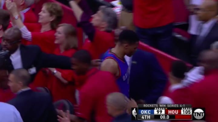 Watch: Russell Westbrook heads to locker room without shaking hands with Rockets Watch: Russell Westbrook heads to locker room without shaking hands with Rockets