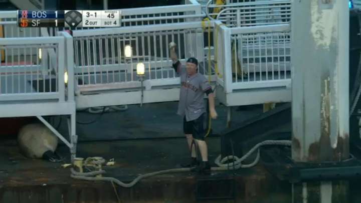 Watch: Giants fan jumps into water to retrieve home run ball Watch: Giants fan jumps into water to retrieve home run ball