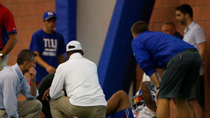 Beckham OK after being cleated at Giants practice