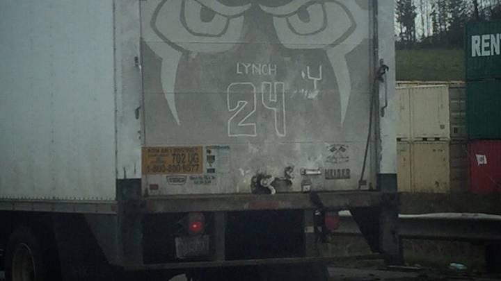 Mural on dirty truck pays tribute to Marshawn Lynch