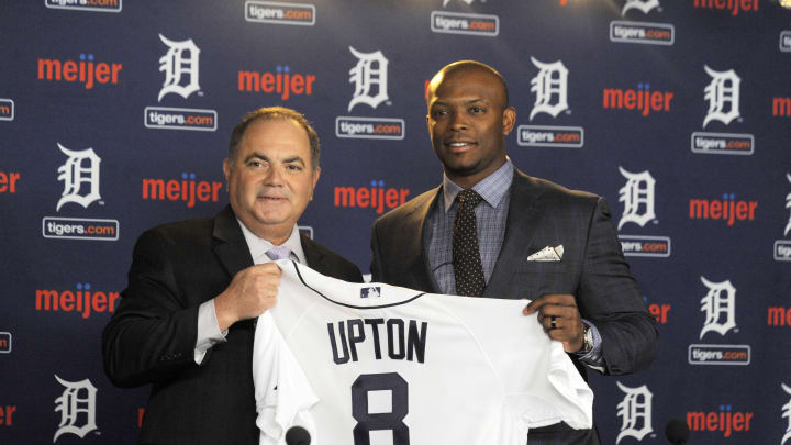 Tigers introduce Justin Upton after announcing deal