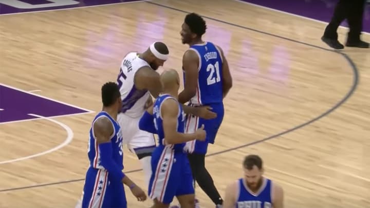 DeMarcus Cousins and Joel Embiid wouldn’t stop slapping each other on the butt