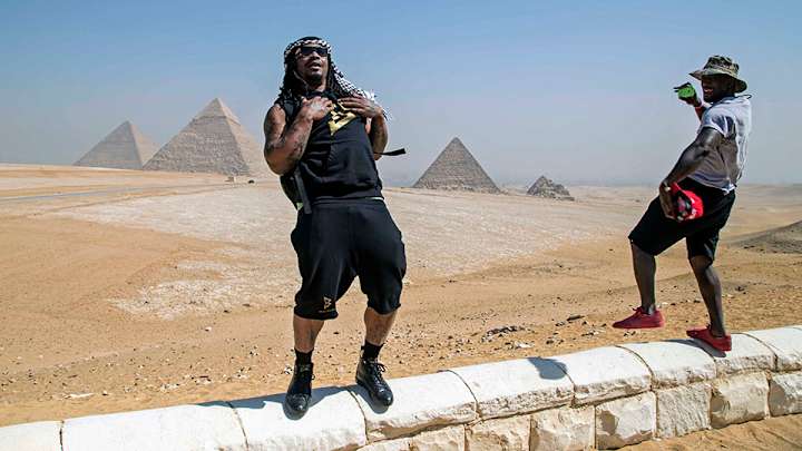 Marshawn Lynch is ‘out here riding on camel backs’ Marshawn Lynch is ‘out here riding on camel backs’