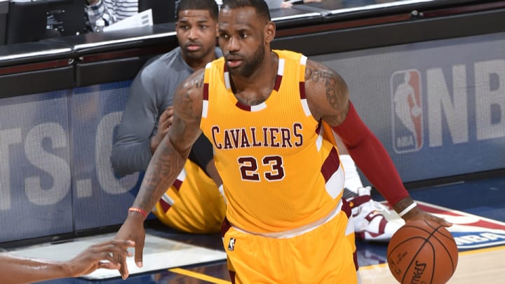 Watch: LeBron James hits D’Angelo Russell in groin with pass