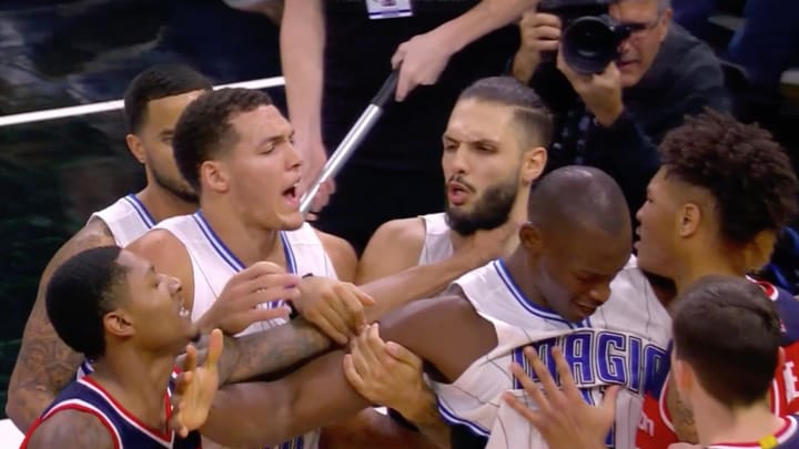 Wizards’ Bradley Beal grabs Evan Fournier by the throat during scuffle Wizards’ Bradley Beal grabs Evan Fournier by the throat during scuffle