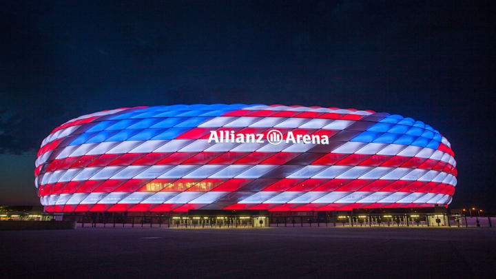 Bayern Munich lights Allianz Arena red, white and blue for July 4