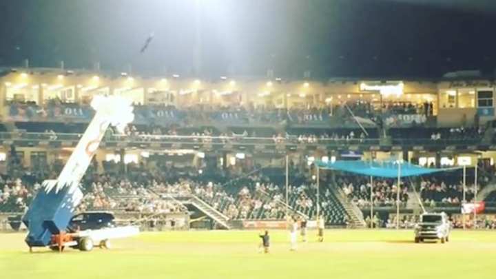 Minor league baseball team has postgame human cannonball act Minor league baseball team has postgame human cannonball act
